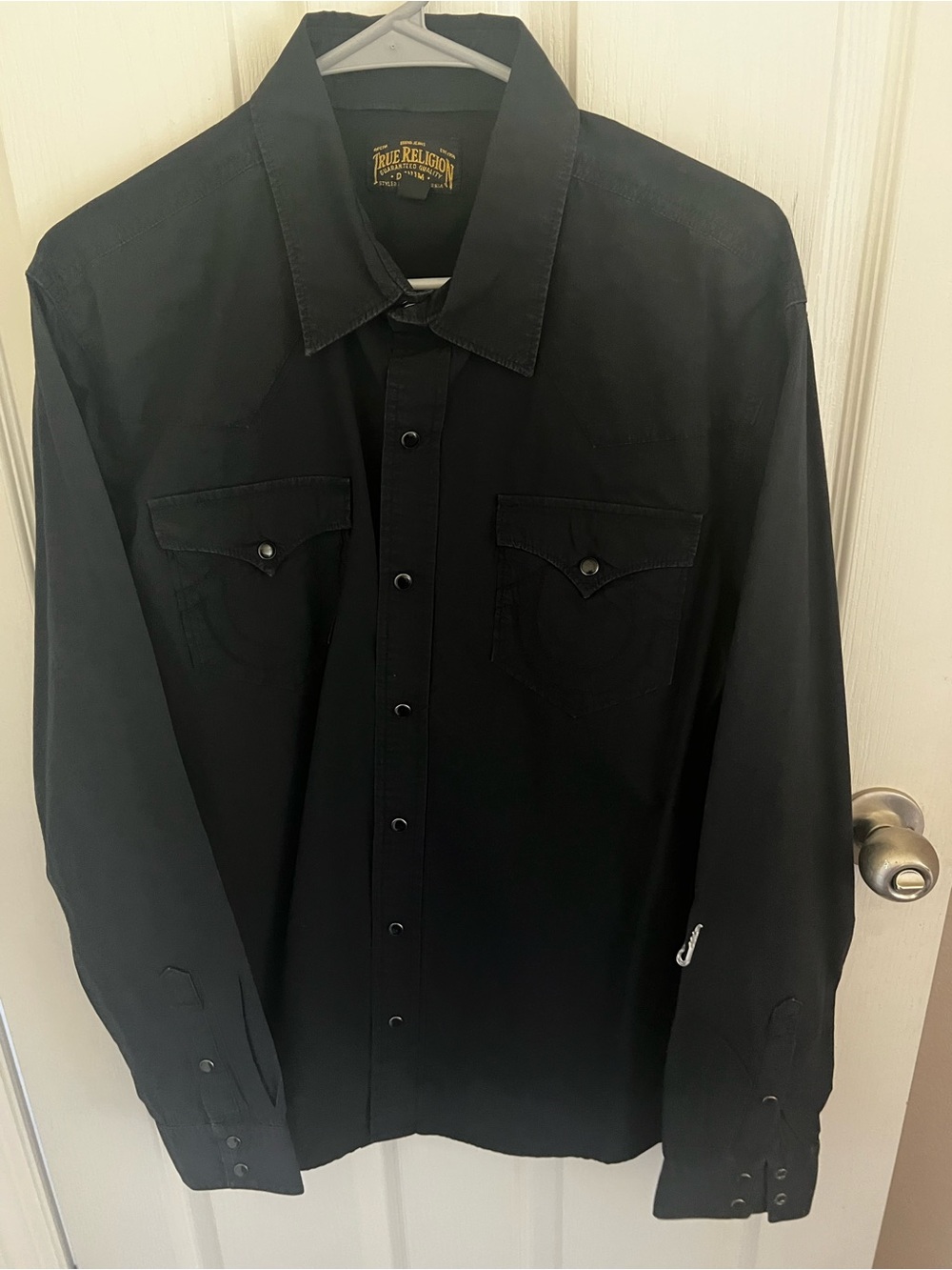 True Religion Black Long-Sleeve Western Snap Shirt
